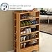 soges Shoe Racks Solid Wood Shoe Storage Shelf Organizer 5 Tiers Teak, L15-HFY
