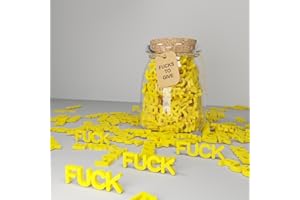 PG PINGO MAKE Jar of Fucks (7oz): Fuck to Give, Decorative Jar - Gifts for Home, Office, Birthdays, Holidays, Anniversaries, Christmas, Valentine's, Halloween - Ideal for Women and Men (yellow)
