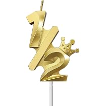 Amazon.com: Jumochi Number 1/2 Birthday Candle Half Years Old Six ...