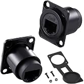 PENGLIN 2PCS RJ45 Panel Mount Coupler, D-Type RJ45 Female Connector | Super Fast 10GB/S,Compatible CAT6/CAT5E/CAT5,Durable Zinc Alloy Housing,Suitable For Household &amp; Industrial Scenarios