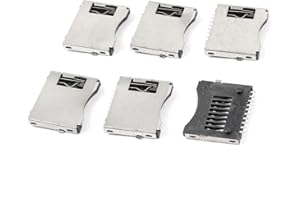 uxcell 6 Pcs SMT Surface Mounted Devices Cell Phone TF Micro SD Memory Card Slot Holder Sockets