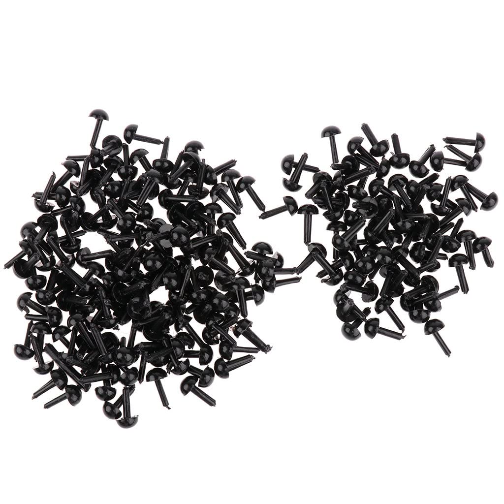 zalati Doll Eyes, 200 Black Safety Plastic Accessories for Teddy Bear Eyes Plush Toy Dolls DIY - 4 MM