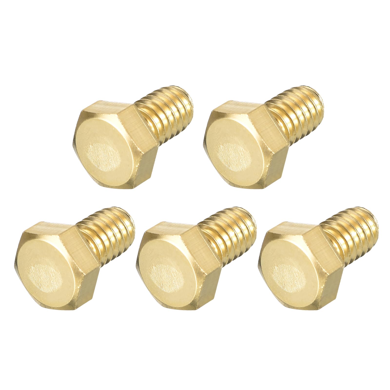 METALLIXITY Hex Head Screw Bolt (5/16-18x1/2") 5Pcs, Brass Fully Threaded Solid Brass Hex Bolts Machine Screws - for Machinery Repair โ image 1