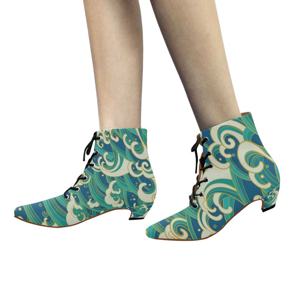 Unique Debora Custom Pointed Toe Low Heel Booties Ankle Short Boots for Women