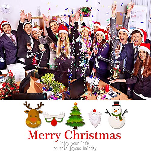 Christmas Photo Booth Props 34pc Artist Rendered Christmas Games for Party Supplies DIY Funny Xmas Selfei Props Accessories for Christmas Theme Party Favors Decorations Decor Supplies with Sticks