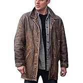 Men's 3/4 Mid Length Genuine Leather Trench Coat - Dean Winchester Vintage Leather Blazer Jacket Car Coat