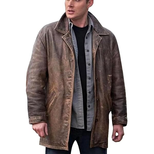 Men's Distressed Black & Brown Leather Jacket Coat | Black Leather