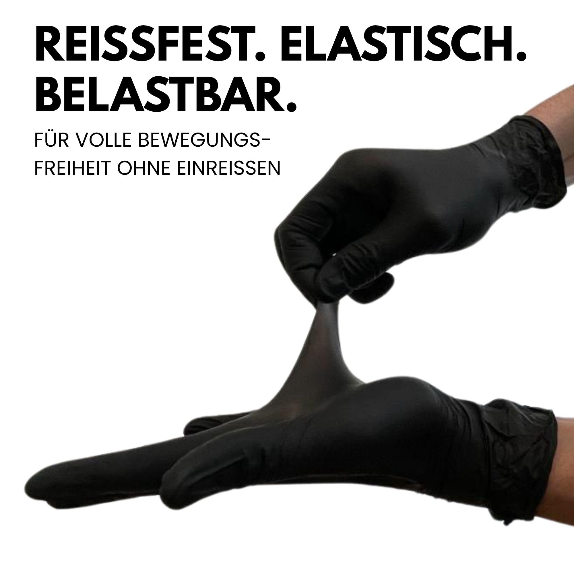 Einweghandschuhe 1000 Stück | M | Nitrilhandschuhe Schwarz | Puderfreie, latexfreie Einmalhandschuhe | Reißfest & feinfühlig | EN 455 & EN 374 | Gr. XS, S, M, L, XL 3