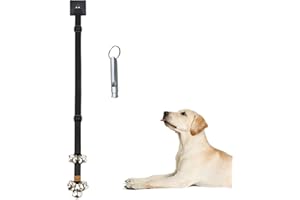 fancigo Dog Doorbell for Dog Training to Go Outside. Dog Door Bells for Potty Training. Adjustable Length by Buckle and Adhesive Hook. (Black)