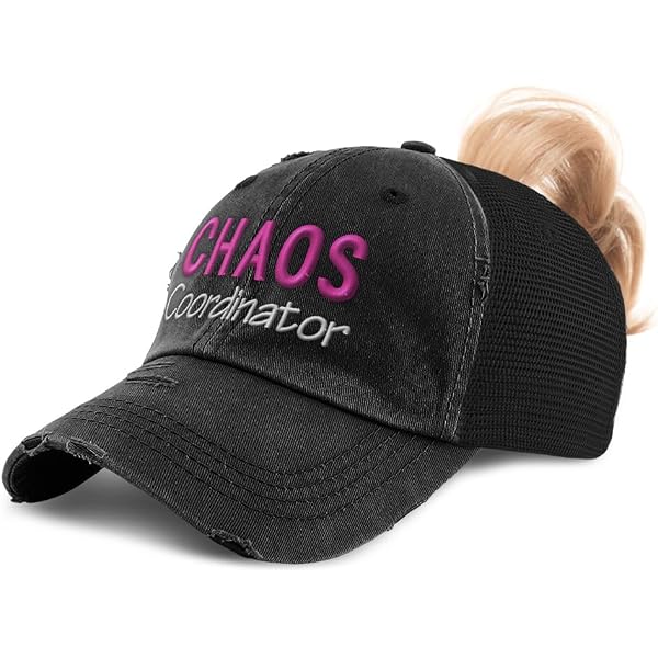 Women's Ponytail Trucker Hat - German Shepherd Design, Distressed Cotton, Adjustable Strap