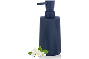 DAHACIS Blue Soap Dispenser, Modern Stylish Small Hand Dish Soap Dispenser for Kitchen and Bathroom Countertop Decorative (Ma