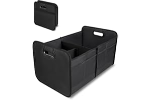 Vogano Car Trunk Organizer for SUV, Collapsible Multi-Compartment Car Organizers Foldable 600D Oxford Polyester for SUV,Automotive (black)