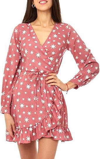 red wrap dress amazon