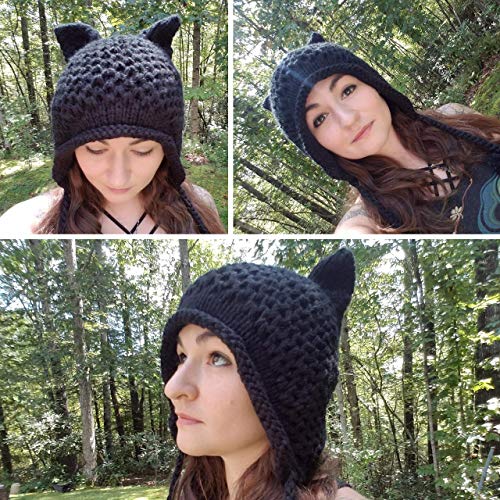 Bellady Winter Cute Cat Ears Knit Hat Ear Flap Crochet Beanie Hat