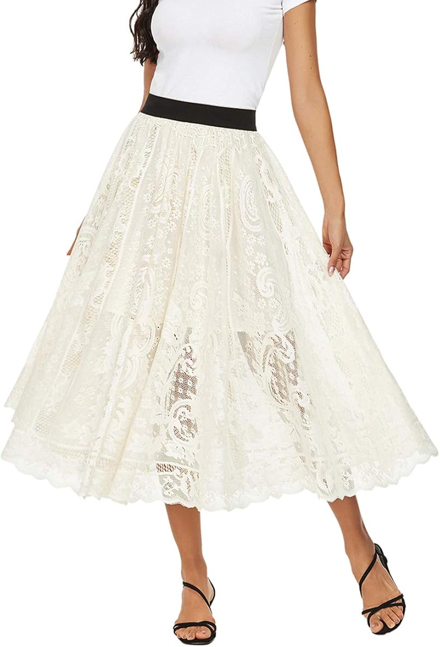 high waisted long white skirt