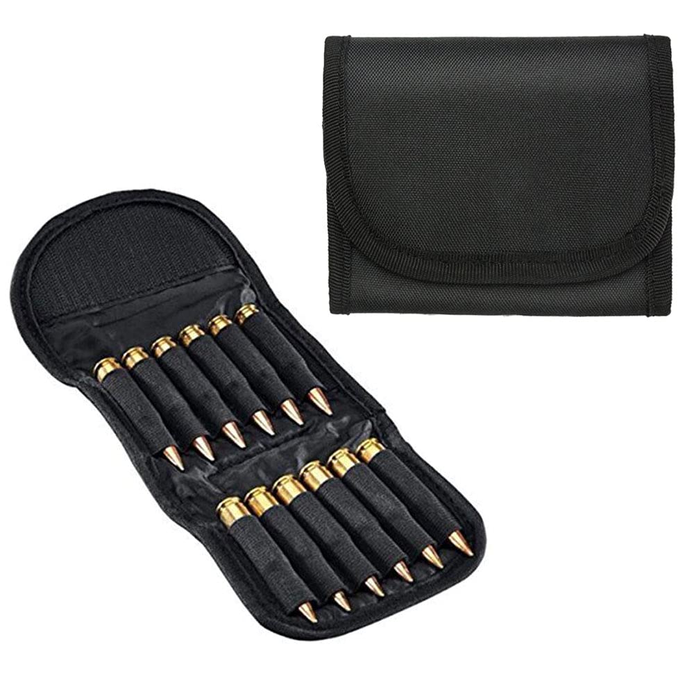 Field Sports Online 12 Round Rifle Cartridge Ammo Pouch with Belt Loop Bullet Holder Ammunition Case Bag Wallet Carrier .223 .308 .243 Calibre Cal Carrier