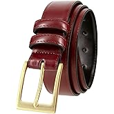 Men's Belt Classic Genuine Leather Smooth Dress Belt 1-3/8"(35mm) Wide