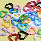 Kryoflare 6Pcs Heart-Shaped Spring Keychain Clips, 20mm, Zinc Alloy Carabiner Hooks, for Jewelry Making Bag Purse Strap Keyring Mobile Phone Strap Chain Making,Mixed Colors