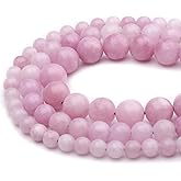 6mm Pink Chalcedony Natural Stone Beads for Jewelry Making Supplies,65pcs Round Loose Gemstones for Bracelet Necklace 15 Inch