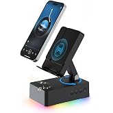 Bigbarle Wireless Induction Speaker Bluetooth Speaker with Phone Stand | HD Stereo Sound, RGB Ambient Light, Foldable 360&deg; Adjustable Desktop Phone Holder, For Home Office, Gifts for Men Women