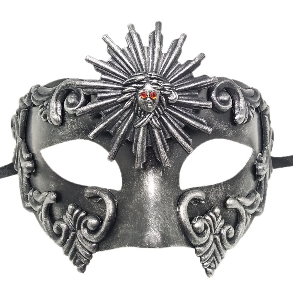 Masquerade Masks for Men, Vintage Silver Venetian Mask Phantom of The Opera Mask, Adult Half Face Party Mask for Halloween Christmas Mardi Gras Costume Wedding Cosplay Party