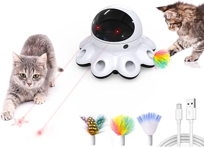 GoldenSun 2-in-1 Automatic Cat Toy for Indoor Cats Black