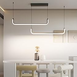 Chandelier, 2-Light Modern Ceiling U-Shaped Pendant