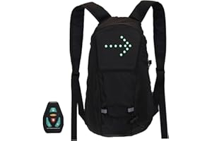 Cycling Backpack 15L Night Safety Indicator Lights Motorcycle Backpack LED Reflective Backpack Adjustable Nylon Bike Backpack