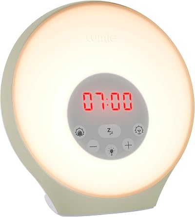 Lumie Sunrise Alarm with Sunset Sleep Feature and Mood Lighting, White
