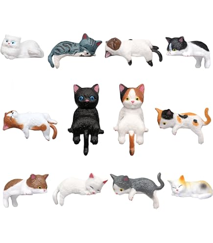 5 Mini Statuine Gatto In Resina: Simpatiche, Realistiche, Perfette Per Auto, Scrivania E Ufficio