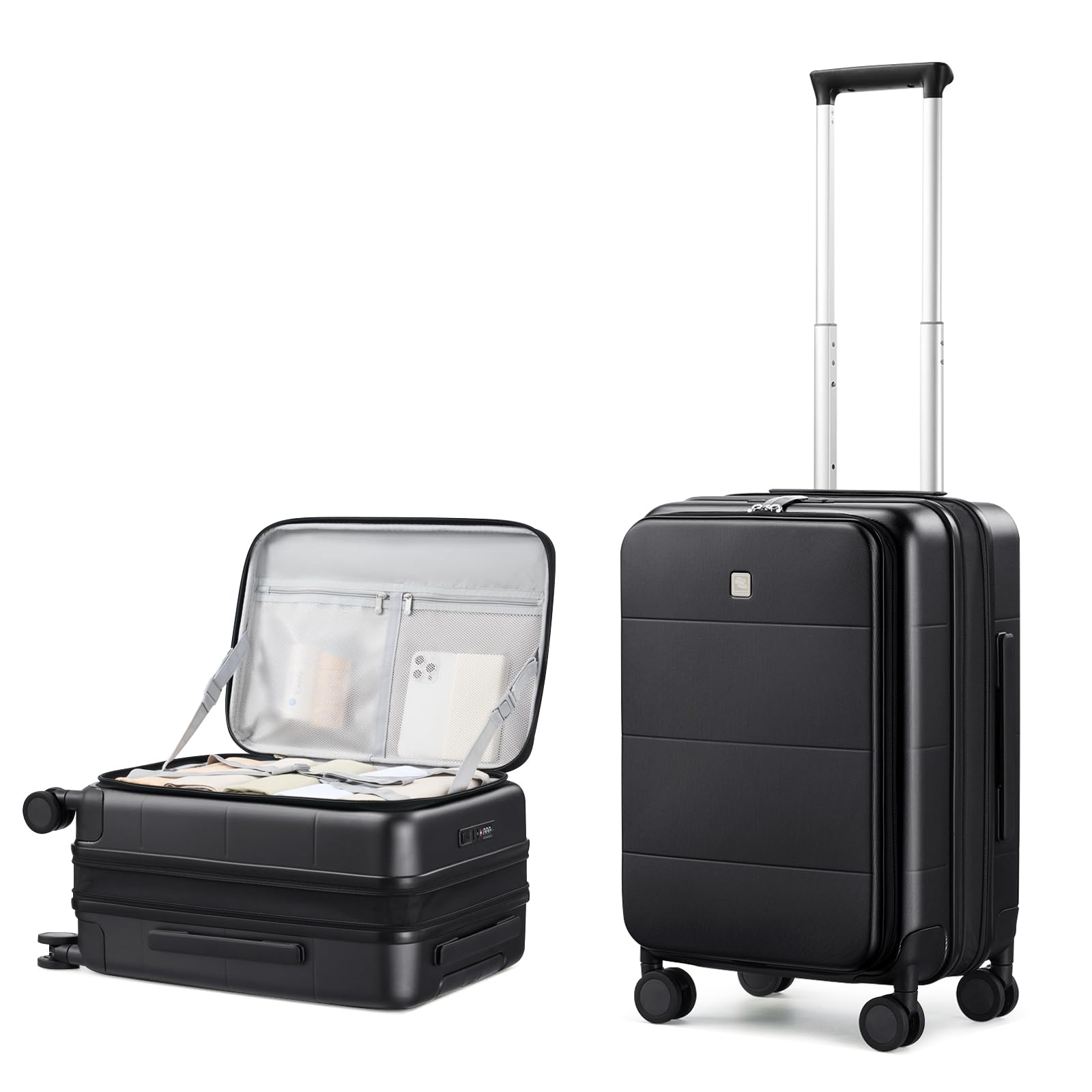 Photo 1 of ** BRAND NEW ITEM ** Hanke Hardside Expandable Carry On Luggage, 20 Inch Top Opening Trunk Luggages with Spinner Wheels, All-PC Hard Shell Carry-On Suitcase, Lightweight & TSA Airline Approved (Jet Black, 46L)
