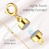 Mabor 8Pcs Magnetic Necklace Clasps Fasteners Jewelry Connectors Gold/Silver view 3