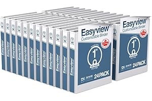 EasyView Premium 1-Inch Binders with Clear-View Covers, 3-Ring Binders for School, Office, or Home, Colored Binder Notebooks,