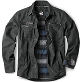 CQR Men's Flannel Shirt Jacket Long Sleeve, Winter Warm Outdoor Casual Plaid Jacket Coat with Pockets