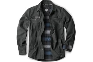 CQR Men's Flannel Shirt Jacket Long Sleeve, Winter Warm Outdoor Casual Plaid Jacket Coat with Pockets