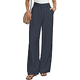 GRACE KARIN Linen Pants Women, Wide Leg High Waisted Palazzo Trousers with Pockets, Business Casual Outfits