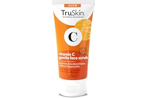 TruSkin Vitamin C Gentle Face Scrub - Brightening Daily Face Exfoliator for All Skin Types - Softens & Smooths Skin with Vitamin C, Yuzu Lemon, and Exfoliating Bora Bora White Sand - 4 Fl. Oz