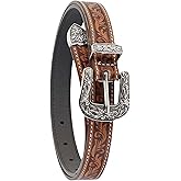 TOPACC Skinny Western Belts for Girls Boys Cowgirl Cowboy Thin Belt for Jeans Dresses Country Concert Outfit