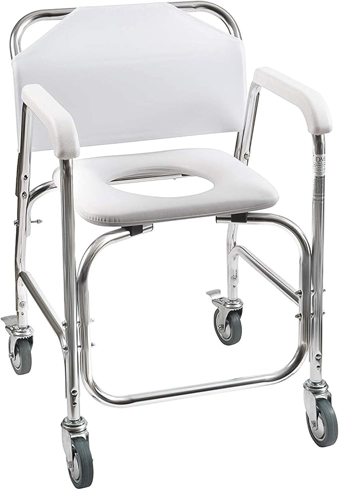 rolling shower chair with removable arms