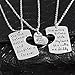 3pcs Family Pendant Necklace Set - Father and Mother I Love U Gift for Daughter Dad Mom New Year