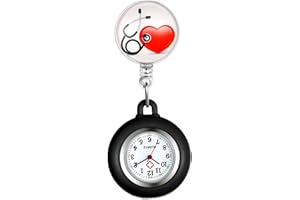 Avaner Retractable Nurse Watch, Clip On Lapel Fob Watch, Silicone Nurse Watch, Pocket Watch for Women and Men