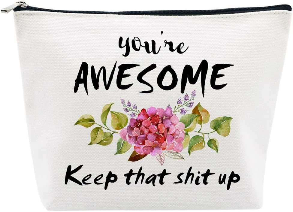 Thank You Gifts Inspirational Gifts Funny Gifts for Women Friends Boss Coworker Congratulations Gifts Graduation Gifts Mothers Day Gifts You’re Awesome Makeup Bag
