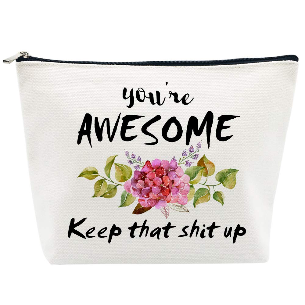 Thank You Gifts Inspirational Gifts Funny Gifts for Women Friends Boss Coworker Congratulations Gifts Graduation Gifts Mothers Day Gifts You’re Awesome Makeup Bag