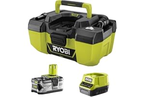 Ryobi ONE+ 18V Lithium-Ion Cordless 3 Gal. Project Wet Dry Vacuum with Accessory Storage, 4.0 Ah Battery, and Charger