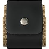 RingSun Waxed Canvas Mushroom Foraging Bag, Collapsible Camping Foraging Pouch, Leather Bushcraft Belt Tinder Dump Pouchs