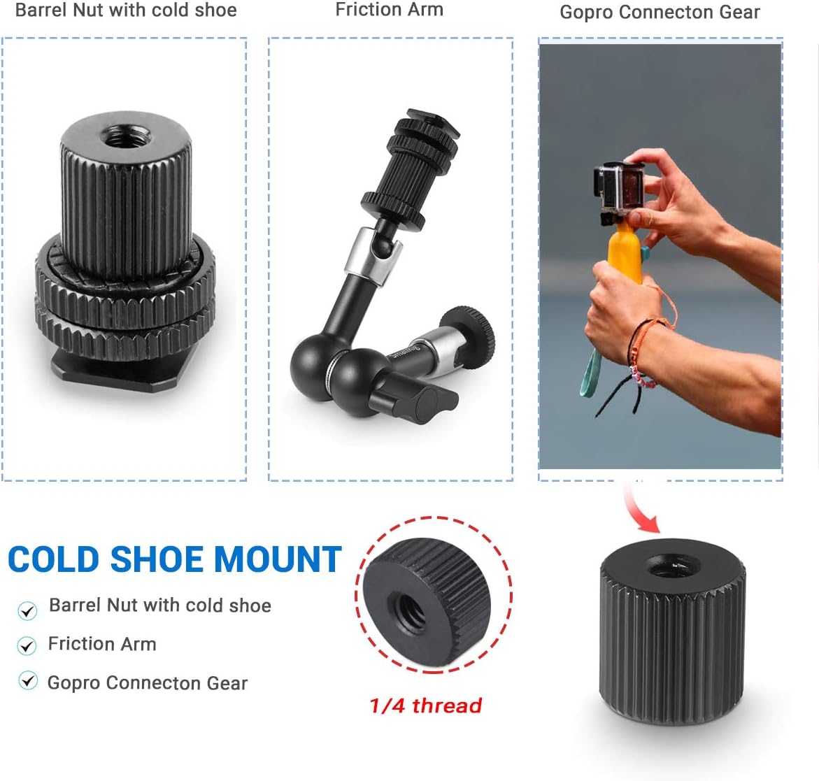 2Pack ChromLives Tripod Nut Barrel Nut Connection Nut with 1/420