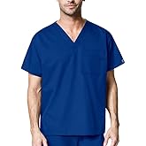 WonderWink Plus-Size Unisex V-Neck Top Shirt, Galaxy Blue, 4X-Large