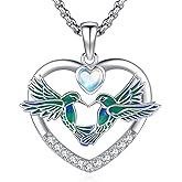 Eusense Animals Jewelry Hummingbird Black Cat Necklace 925 Sterling Silver Wiccan Mushroom Owl Cat Pendants Necklace for Women Men