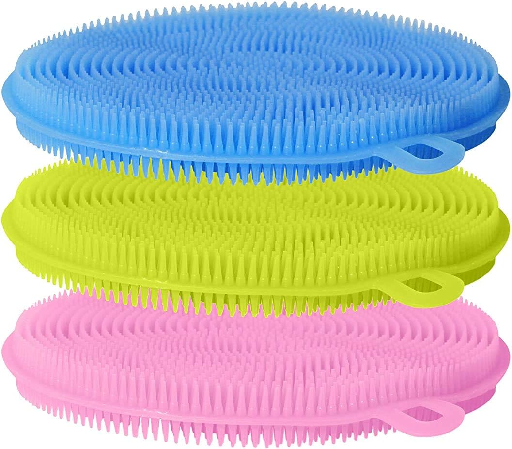GENERIC Antibacterial Silicone Dish Scrubber Sponge Scrub Pots, Pans