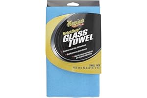 Meguiar's Perfect Clarity Glass Towels, Keep Windows Sparkling Using Premium Reusable Glass Cleaning Towels with a Superior Streak Free and Lint Free Finish, 3 Pack